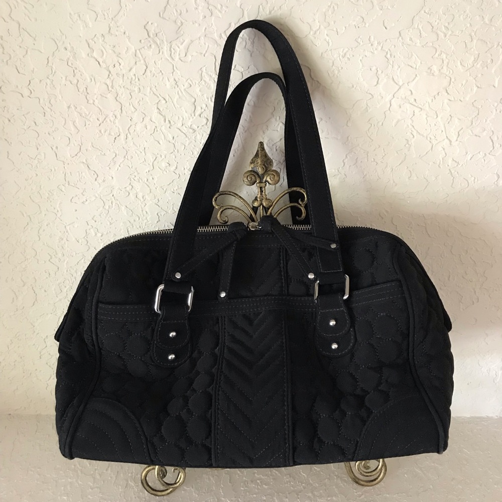 Vera Bradley Black Bag with Baroque Pattern Inside